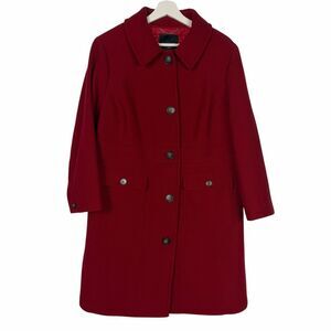 Talbots 12W Wool Blend Red Dress Coat Altered